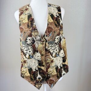 Nadia 90s Vintage Dog‎ Print Vest Women's Size XL
